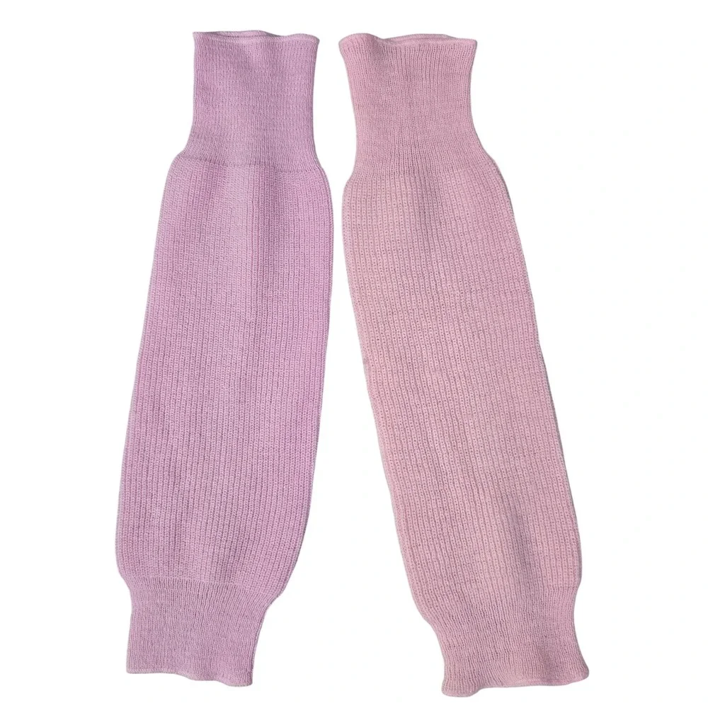 Vintage Women Leg Warmers Pink Ribbed Knit 80s Dancewear Slouchy OSFA